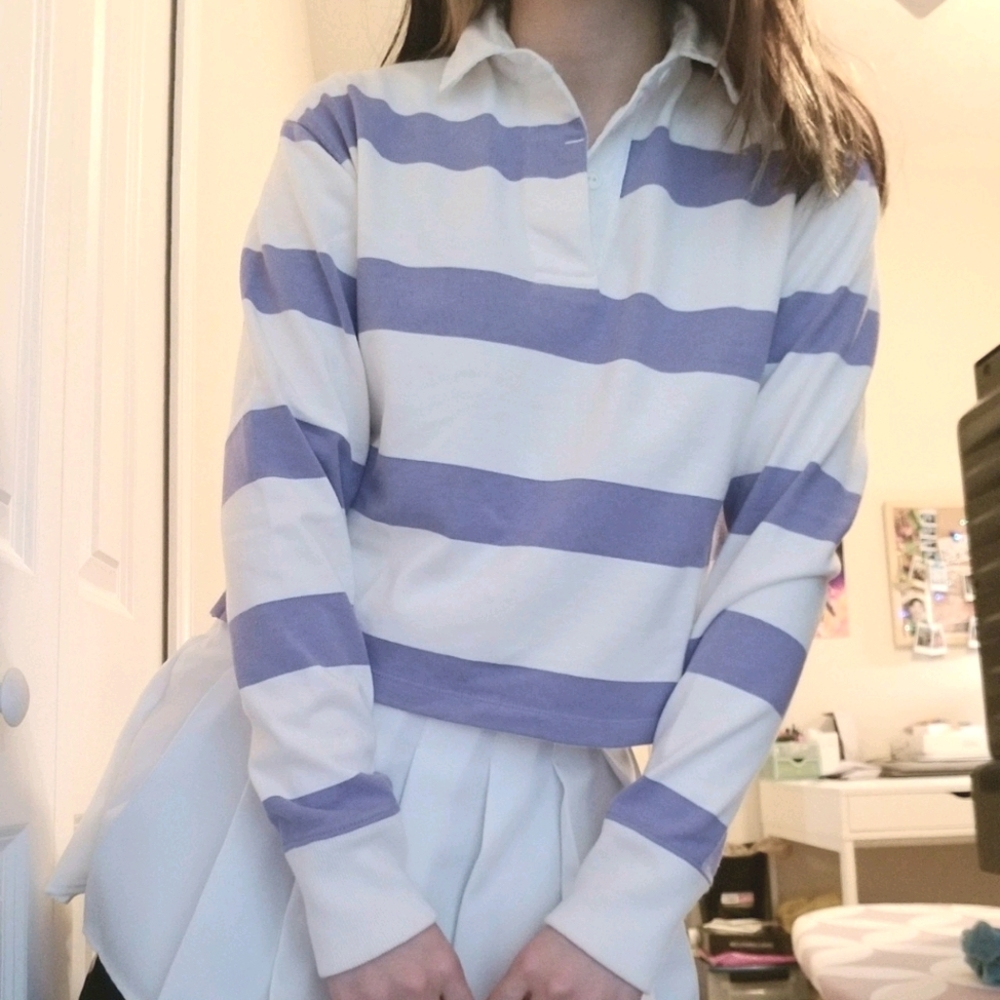 Abercrombie XXS Cropped Rugby Polo Shirt